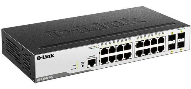 Коммутатор D-Link DGS-3000-20L/B1A, управляемый Коммутатор D-Link DGS-3000-20L/B1A, управляемый