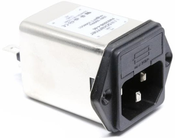 FN9260B-4-06, 4A, 250 V ac Male Flange Mount IEC Inlet Filter FN9260B-4-06, Faston 2 Fuse