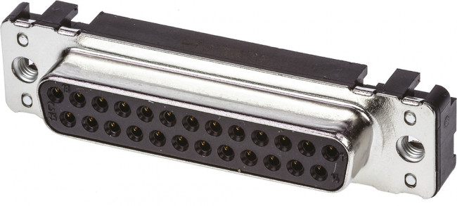 09663117501, D-Sub Standard Connectors DSUB SV FEM SSDP STR 25P PL3 NUT M3