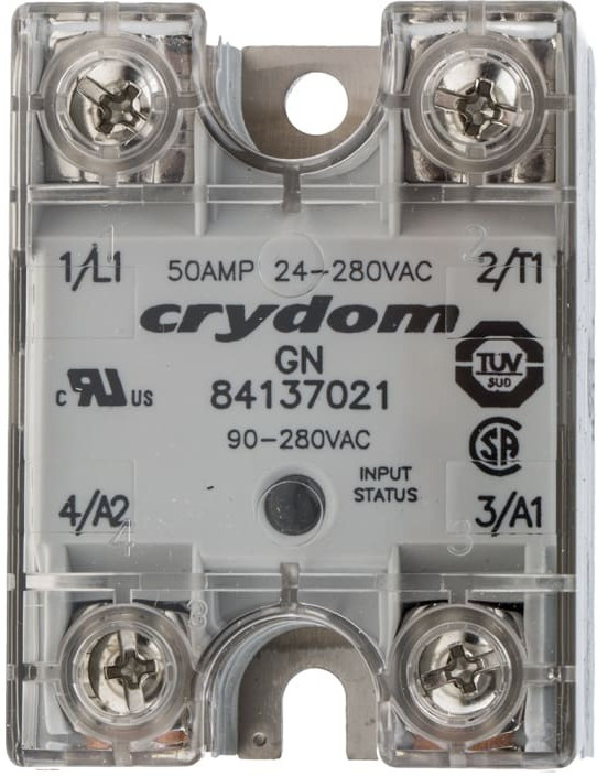 84137021, GN Series Solid State Relay, 50 A rms Load, Panel Mount, 280 V ac Load, 280 V ac Control 84137021, GN Series Solid State Relay, 50 A rms Load, Panel Mount, 280 V ac Load, 280 V ac Control