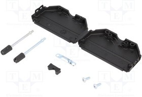 DPPK37-BK-K, Корпус для разъемов D-Sub, прямой, UNC4-40, черный