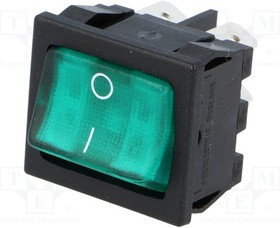 H8653VBBG3076W, Переключатель ROCKER; DPST; Пол: 2; ON-OFF; 10A/25