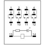 Промежуточное реле; 4 перекидных контакта 6А ~ 24В AC RP434802405