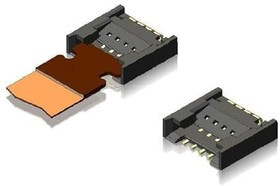 FA1006SA1-R8000, FFC &amp; FPC Connectors 6P LIF FPC 0.5mm P 0.9mm Ht, 3.2mm D
