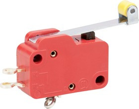 01006.0701-02, Микропереключатель, Миниатюрный, Роликовый Рычаг, SPDT, Пайка, 10 А 01006.0701-02, Микропереключатель, Миниатюрный, Роликовый Рычаг, SPDT, Пайка, 10 А