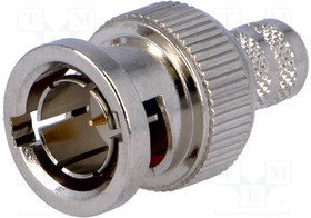 B1121A1ND3G875, Вилка; BNC; "папа"; прямой; 75Ом; обжим; на провод; делрин (POM)