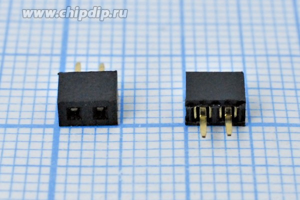 Разъем PBS2-1x 2 розетка, шаг P2.0, контакты 2P, h-4.5, монтаж на плату