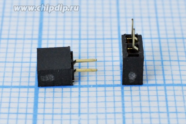 Разъем PBS2-1x 2 розетка, шаг P2.0, контакты 2P, h-4.5, монтаж на плату