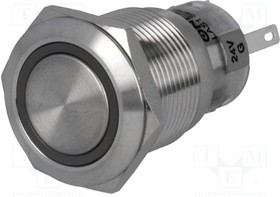 V19-11R-24G-S, Переключатель: антивандальный, Пол: 2, SPDT, 0,5A/220ВAC, 1A/24ВDC