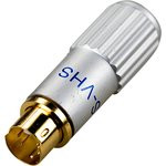 1-418G, разъем mini DIN 4 контакта (s-vhs) штекер металл "позол." до 7.5мм