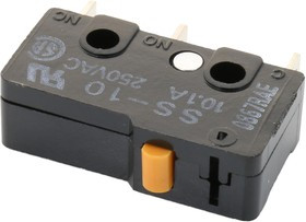 SS-10, Микропереключатель, Субминиатюрный, Контактный Плунжер, SPDT, Пайка, 10 А