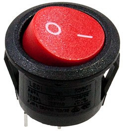 RS601C-10100R3B, переключатель клавишный ON-OFF 250B 6A красный (= RL3-5ABRBT-H-G, R13-112ABRBT, ZCY