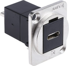 Straight, Panel Mount, Female to Male Type C USB Connector Straight, Panel Mount, Female to Male Type C USB Connector
