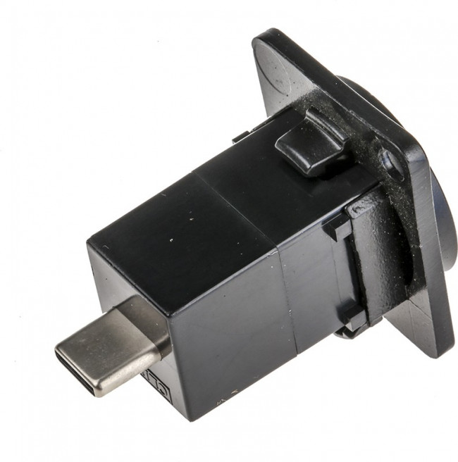 Straight, Panel Mount, Female to Male Type C USB Connector Straight, Panel Mount, Female to Male Type C USB Connector