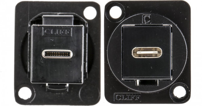 Straight, Panel Mount, Female to Male Type C USB Connector Straight, Panel Mount, Female to Male Type C USB Connector