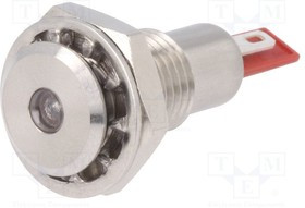 DX0505/RD/12, Индикат.лампа LED, плоский, 12ВDC, Отв 12,1мм, IP67