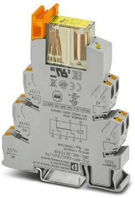 PLC-RPT- 24UC/2X21/FG, Реле питания, DPDT, 24 В, 6 А, PLC-RPT, DIN-рейка