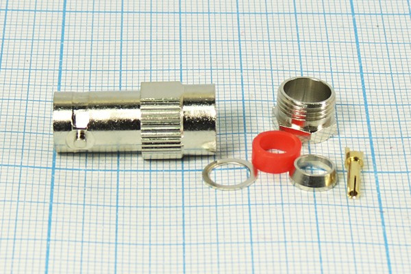 Высокочастотный разъём BNC с креплением на кабель; №2877 гн BNC\RG6\\\ Высокочастотный разъём BNC с креплением на кабель; №2877 гн BNC\RG6\\\