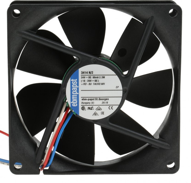Вентилятор Ebmpapst 3414N DC 24V 95mA 2,3W 90x25 2pin
