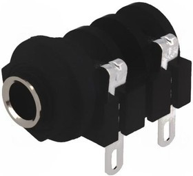 ACJM-PHS, Гнездо, Jack 6,35мм, "мама", mono, с выключателем, угловой 90°