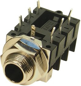 FCR11650EW, Телефонный аудио разъем, стерео, 3 контакт(-ов), Гнездо, 6.35 мм, Монтаж на Печатную Плату FCR11650EW, Телефонный аудио разъем, стерео, 3 контакт(-ов), Гнездо, 6.35 мм, Монтаж на Печатную Плату