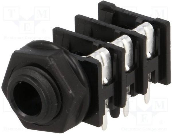 ACJS-PHOP-1, Гнездо, Jack 6,35мм, "мама", stereo, с тройным выключателем, THT ACJS-PHOP-1, Гнездо, Jack 6,35мм, "мама", stereo, с тройным выключателем, THT