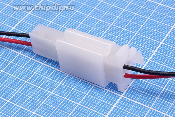 Шнур штекер и гнездо питания 1007 на два контакта с проводом длиной 0,15м(кабель межплатный); Q-15823 шт&amp;гн пит 1007\ 2C\P2,85\каб\1007 2 RB