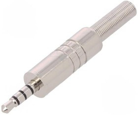 FC68124M, Телефонный аудио разъем, 4 контакт(-ов), Штекер, 3.5 мм, Монтаж на Кабель