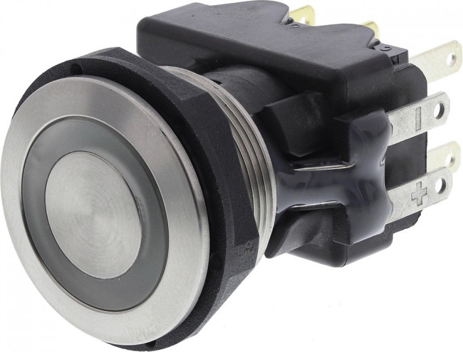 1241.6924.1124000, Pushbutton Switches Dbl Pole 5A 125VAC 19MM RI SF BL