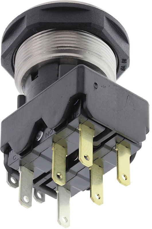 1241.6924.1124000, Pushbutton Switches Dbl Pole 5A 125VAC 19MM RI SF BL