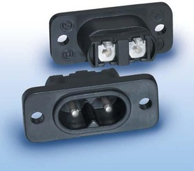 6160.0021, Разъем: питания AC, гнездо, "папа", 2,5А, 250ВAC, IEC 60320