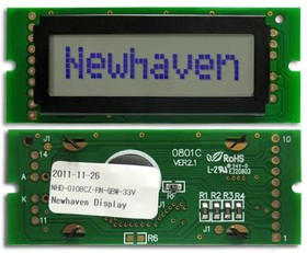NHD-0108CZ-RN-GBW-33V, LCD Character Display Modules &amp; Accessories STN Gray Refl 69.0 x 27.0