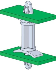 DLCBSM-3-01, PCB Support, Dual Lock, Nylon, 4.8 mm Height, 40 Pack