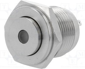 V16-10S-12B-S, Переключатель антивандальный, Положения 2, SPST-NO, 2A/36ВDC