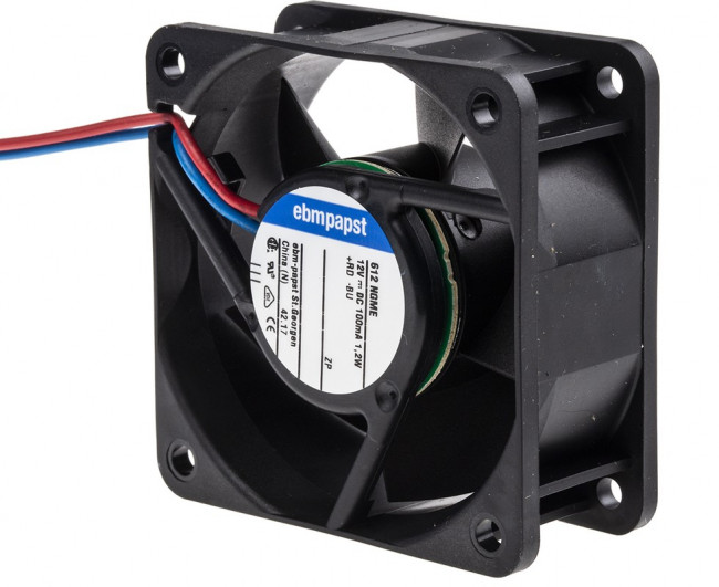 612NGME, DC Fan Axial Sintec-Sleeve Bearing 12V 8V to 15V 20.6CFM 28dB 60 X 60 X 25.4mm