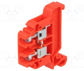 ZG-G4-RD, Соединитель: на рейку, 0,5-4мм2, Кол-во полюс: 1, клеммы: 2, TS35