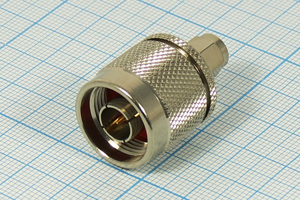 Штекер reversSMA обратной полярности-Штекер N, переходник, позолоченный центральный контакт; №644 штек reversSMA/обрат полярности/-штек N