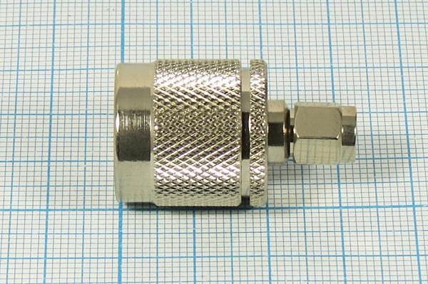 Штекер reversSMA обратной полярности-Штекер N, переходник, позолоченный центральный контакт; №644 штек reversSMA/обрат полярности/-штек N