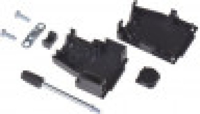 MHDSSK-P-9-L-K, MHDSSK-T/P Series ABS Angled, Straight D Sub Backshell, 9 Way, Strain Relief MHDSSK-P-9-L-K, MHDSSK-T/P Series ABS Angled, Straight D Sub Backshell, 9 Way, Strain Relief