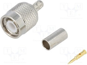 T1121A1-ND3G-1-50, Разъем РЧ / Коаксиальный, TNC Коаксиальный, Прямой Штекер, Обжимной, 50 Ом T1121A1-ND3G-1-50, Разъем РЧ / Коаксиальный, TNC Коаксиальный, Прямой Штекер, Обжимной, 50 Ом