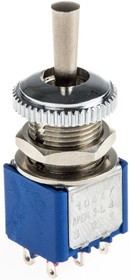 106472103, Toggle Switch, Panel Mount, (On)-Off-(On), DPDT, Solder Terminal, 24V dc 106472103, Toggle Switch, Panel Mount, (On)-Off-(On), DPDT, Solder Terminal, 24V dc