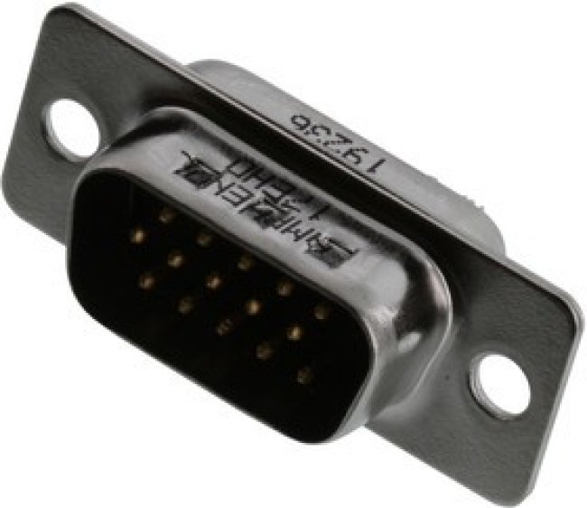 17EHD015PAM000, HD-D SUB CONN, PLUG, DE, 15POS, PCB