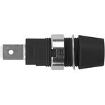 SAB7560NI-SW, Гнездо, "банан" 4мм, 32А, 1кВ, черный, никелированные, винтами