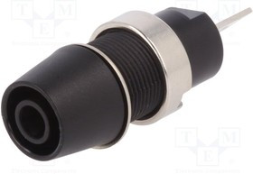 SAB7560NI-SW, Гнездо, "банан" 4мм, 32А, 1кВ, черный, никелированные, винтами