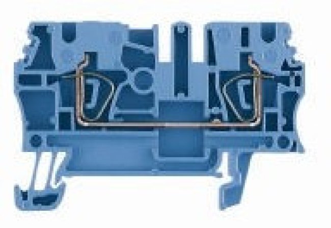Through terminal block, spring balancer connection, 0.5-4.0 mm², 2 pole, 24 A, 8 kV, blue, 1608520000 Through terminal block, spring balancer connection, 0.5-4.0 mm², 2 pole, 24 A, 8 kV, blue, 1608520000