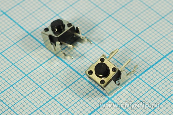 Кнопка тактовая угловая, высота 4.3мм, L-KLS7-TS6606-4.3-180; №2506 K ПКнТакт 7,4x 6,2x 4,3\h 0,2\угл\\\2P+2Pкорп\TS660