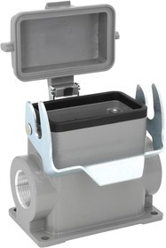 MP009389, Разъем для тяжелых условий, Основа, сквозной монтаж с гайкой, ввод сбоку, Корпус из Алюминия MP009389, Разъем для тяжелых условий, Основа, сквозной монтаж с гайкой, ввод сбоку, Корпус из Алюминия