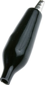 AG-105A-C (8-0026 black), Зажим "Крокодил" с изолятором черный, 5А, 35мм