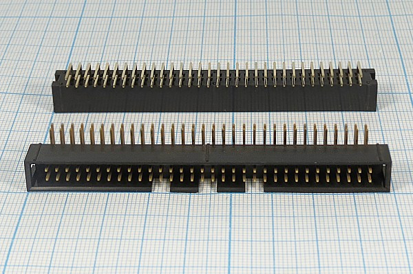 Разъем (IDC) BH-64R вилка, шаг P2.54x2.54, контакты 64P, на плату, угловой, BH-64R