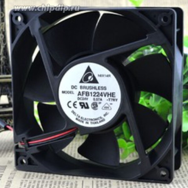 AFB1224VHE, Вентилятор осевой, 120х120х38мм, 24В, DC, подшипник качения, 9,12Вт, 0,38А, 18дБА AFB1224VHE, Вентилятор осевой, 120х120х38мм, 24В, DC, подшипник качения, 9,12Вт, 0,38А, 18дБА